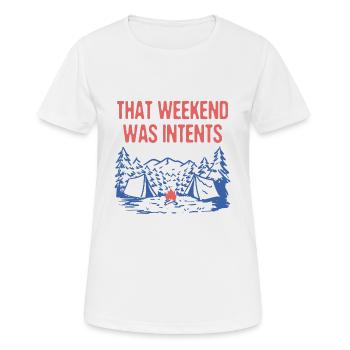 Ce week-end était intentions Camping Vacances Camper - T-shirt respirant Femme - blanc - Devant - AI Model Female 172 dark (172cm)