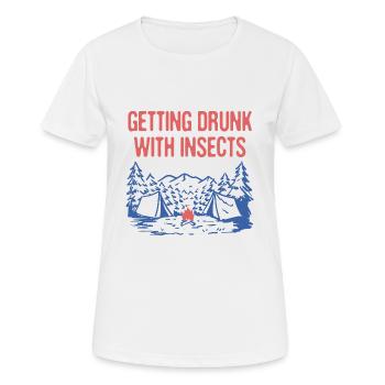 Se saouler avec des insectes Camping Papa Blagues - T-shirt respirant Femme - blanc - Devant - AI Model Female 172 dark (172cm)
