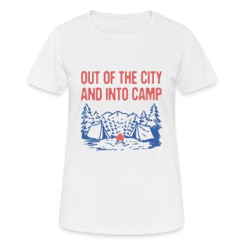 Hors de la ville Camping Forest Camper Woods - T-shirt respirant Femme - blanc - Devant - AI Model Female 172 dark (172cm)