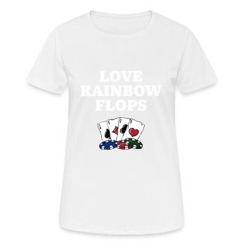 Love Rainbow Flops Casino Poker Jeu Poker - T-shirt respirant Femme - blanc - Devant - AI Model Female 172 dark (172cm)