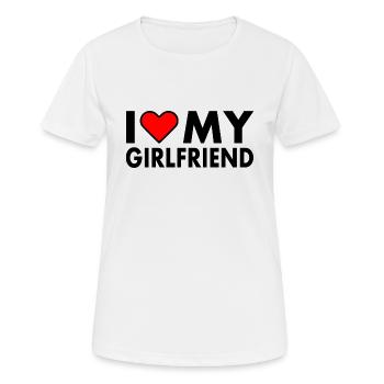 I love my girlfriend - Women's Breathable T-Shirt - white - Front - AI Model Female 172 dark (172cm)
