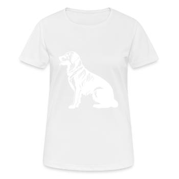 Golden Retriever Dog Silhouette - Women's Breathable T-Shirt - white - Front - AI Model Female 172 dark (172cm)