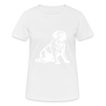 Silhouette de chien carlin - T-shirt respirant Femme - blanc - Devant - AI Model Female 172 dark (172cm)