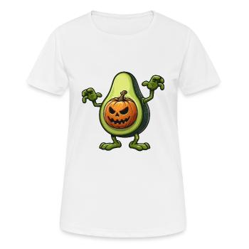 Avocat effrayant monstre Halloween Vegan Dessin animé - T-shirt respirant Femme - blanc - Devant - AI Model Female 172 dark (172cm)