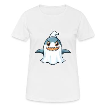 Shark Halloween Funny Ghost - Women's Breathable T-Shirt - white - Front - AI Model Female 172 dark (172cm)