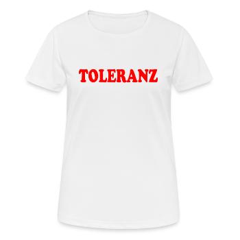 Toleranz - Frauen T-Shirt atmungsaktiv - Weiß - Vorne - AI Model Female 172 dark (172cm)