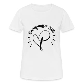 Brautjungfer 2025 Hochzeit Freundin Trauzeugin - Frauen T-Shirt atmungsaktiv - Weiß - Vorne - AI Model Female 172 dark (172cm)