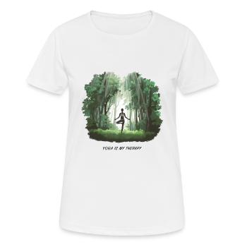 Yoga is my Therapy – Yoga & Meditation Forest - Women's Breathable T-Shirt - white - Front - AI Model Female 172 dark (172cm)