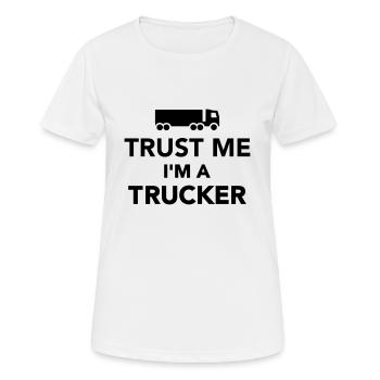 Trucker - Frauen T-Shirt atmungsaktiv - Weiß - Vorne - AI Model Female 172 dark (172cm)