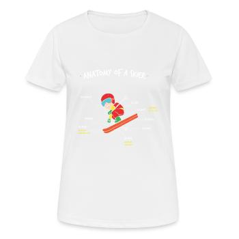 Anatomy of a skier - Women's Breathable T-Shirt - white - Front - AI Model Female 172 dark (172cm)