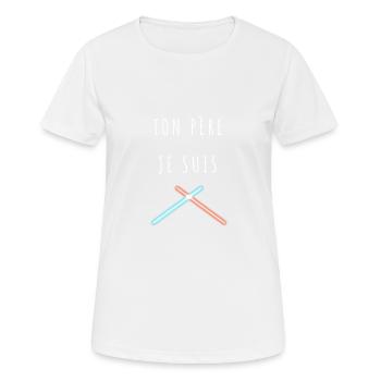 Ton père je suis - T-shirt respirant Femme - blanc - Devant - AI Model Female 172 dark (172cm)
