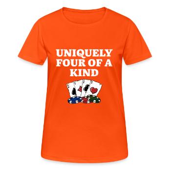 Uniquely Four of a Kind Poker Friends Poker - Women's Breathable T-Shirt - neon orange - Front - AI Model Female 172 dark (172cm)