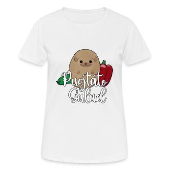 Salade de pugtato - T-shirt respirant Femme - blanc - Devant - AI Model Female 172 dark (172cm)