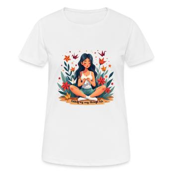 Folding my way through life - Origami falten - Frauen T-Shirt atmungsaktiv - Weiß - Vorne - AI Model Female 172 dark (172cm)