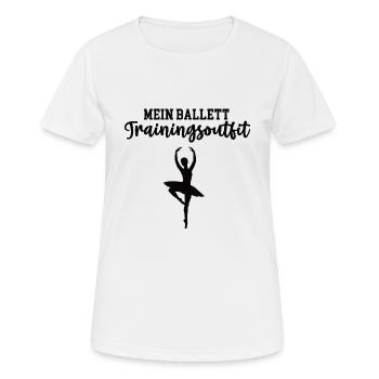 MEIN BALLETT TRAININGSOUTFIT Ballerina Ballet - Frauen T-Shirt atmungsaktiv - Weiß - Vorne - AI Model Female 172 dark (172cm)