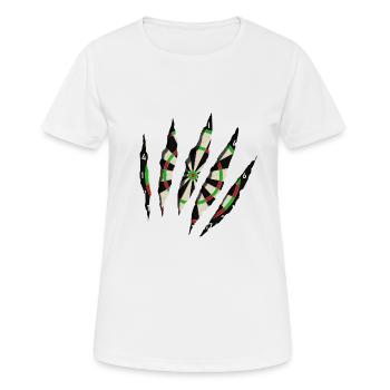 Dartscheibe - Frauen T-Shirt atmungsaktiv - Weiß - Vorne - AI Model Female 172 dark (172cm)