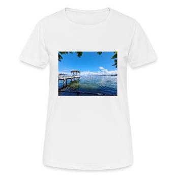 Schöne Aussicht auf See - Frauen T-Shirt atmungsaktiv - Weiß - Vorne - AI Model Female 172 dark (172cm)