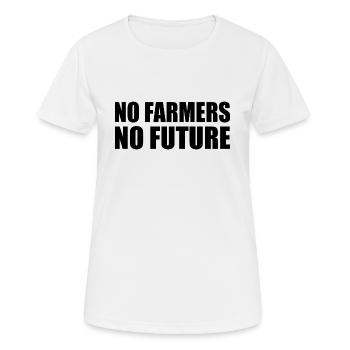 no farmers no future - T-shirt respirant Femme - blanc - Devant - AI Model Female 172 dark (172cm)