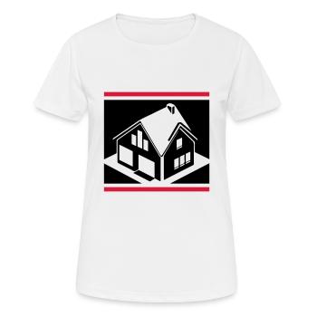 Immobilie Haus Logo - Frauen T-Shirt atmungsaktiv - Weiß - Vorne - AI Model Female 172 dark (172cm)
