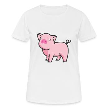 Porc doux - T-shirt respirant Femme - blanc - Devant - AI Model Female 172 dark (172cm)