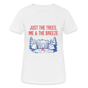 Just the Trees Me & the Breeze Camping Introvert - Frauen T-Shirt atmungsaktiv - Weiß - Vorne - AI Model Female 172 dark (172cm)