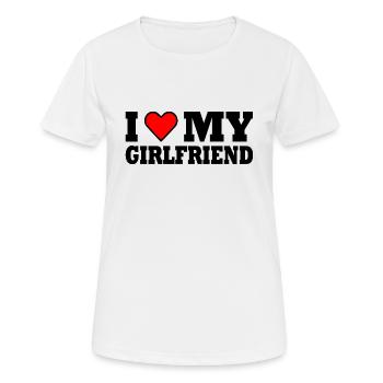 I love my girlfriend - Women's Breathable T-Shirt - white - Front - AI Model Female 172 dark (172cm)