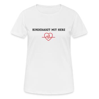 Kinderarzt mit Herz Kinder Arzt Dankeschön Doktor - Frauen T-Shirt atmungsaktiv - Weiß - Vorne - AI Model Female 172 dark (172cm)