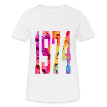 BUNT 52. GEBURTSTAG 1974 - Frauen T-Shirt atmungsaktiv - Weiß - Vorne - AI Model Female 172 dark (172cm)