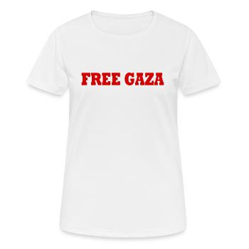 Free gaza - T-shirt respirant Femme - blanc - Devant - AI Model Female 172 dark (172cm)