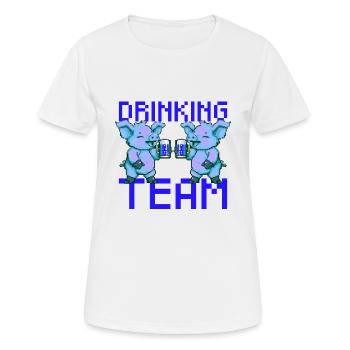 Cochon buvant de la bière en équipe - T-shirt respirant Femme - blanc - Devant - AI Model Female 172 dark (172cm)