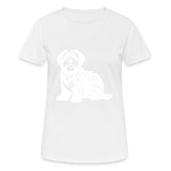 Silhouette de chien havanais - T-shirt respirant Femme - blanc - Devant - AI Model Female 172 dark (172cm)