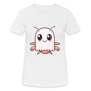 Homard Crabe Halloween Drôle Fantôme - T-shirt respirant Femme - blanc - Devant - AI Model Female 172 dark (172cm)