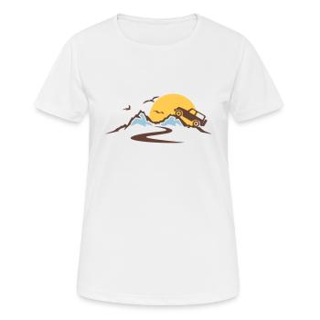 Reise - Berge Jeep - Frauen T-Shirt atmungsaktiv - Weiß - Vorne - AI Model Female 172 dark (172cm)