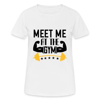 Meet me in the gym - meet me at the gym - Women's Breathable T-Shirt - white - Front - AI Model Female 172 dark (172cm)
