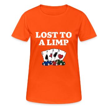 Lost to a Limp Poker Casino Poker Player Gambling - Women's Breathable T-Shirt - neon orange - Front - AI Model Female 172 dark (172cm)