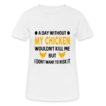 A Day Without Chicken - Women's Breathable T-Shirt - white - Front - AI Model Female 172 dark (172cm)