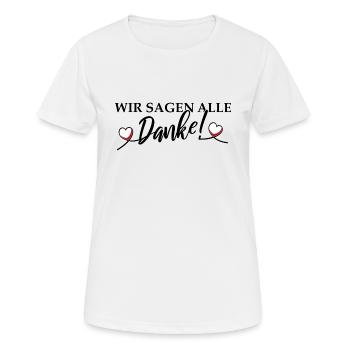 Wir sagen alle Danke - Unterschriften - Frauen T-Shirt atmungsaktiv - Weiß - Vorne - AI Model Female 172 dark (172cm)