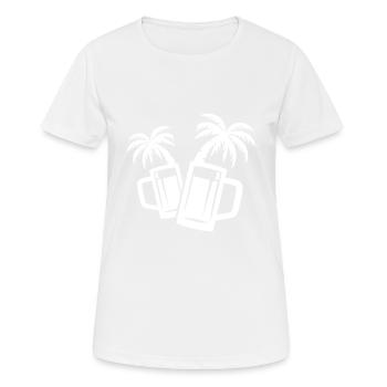 Beer Beach Palm Trees - Women's Breathable T-Shirt - white - Front - AI Model Female 172 dark (172cm)