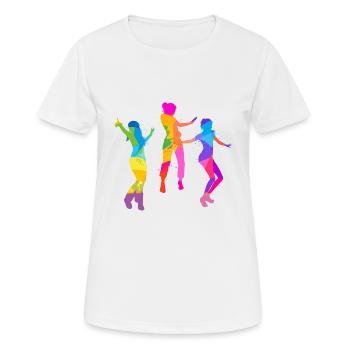 dancer,dance,illustration,colorful,graffiti - Women's Breathable T-Shirt - white - Front - AI Model Female 172 dark (172cm)