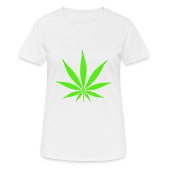 Cannabis Weed 420 Marihuana Pot Kiffer THC - T-shirt respirant Femme - blanc - Devant - AI Model Female 172 dark (172cm)