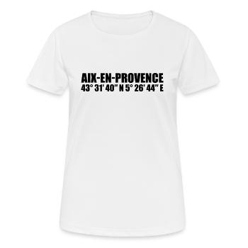Aix-en-Provence Koordinaten - Frauen T-Shirt atmungsaktiv - Weiß - Vorne - AI Model Female 172 dark (172cm)