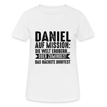 Prénom Daniel - T-shirt respirant Femme - blanc - Devant - AI Model Female 172 dark (172cm)