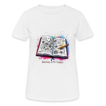 Sketching Drawing Doodling Erasing is my Cardio - Women's Breathable T-Shirt - white - Front - AI Model Female 172 dark (172cm)
