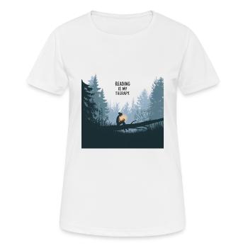 La lecture est ma thérapie – Livres et relaxation - T-shirt respirant Femme - blanc - Devant - AI Model Female 172 dark (172cm)