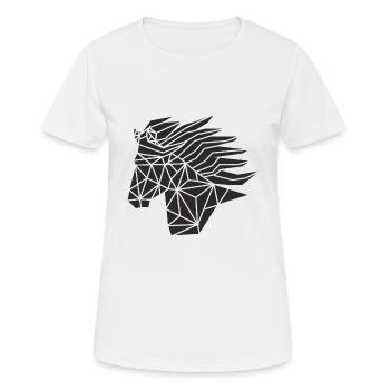 Tête de cheval islandais geo black1 - T-shirt respirant Femme - blanc - Devant - AI Model Female 172 dark (172cm)