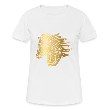 Tête de cheval islandais géo or - T-shirt respirant Femme - blanc - Devant - AI Model Female 172 dark (172cm)