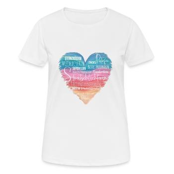 020 Wachsmalherz - Wir sagen Mama - Frauen T-Shirt atmungsaktiv - Weiß - Vorne - AI Model Female 172 dark (172cm)