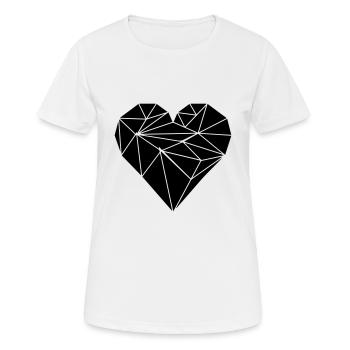 Black heart line drawn - Women's Breathable T-Shirt - white - Front - AI Model Female 172 dark (172cm)