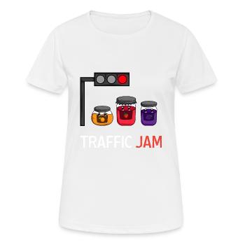 Stau Lustiger Illustrator Gift - Frauen T-Shirt atmungsaktiv - Weiß - Vorne - AI Model Female 172 dark (172cm)