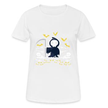 Grim Reaper Skeleton Ficphilia. Gift - Frauen T-Shirt atmungsaktiv - Weiß - Vorne - AI Model Female 172 dark (172cm)